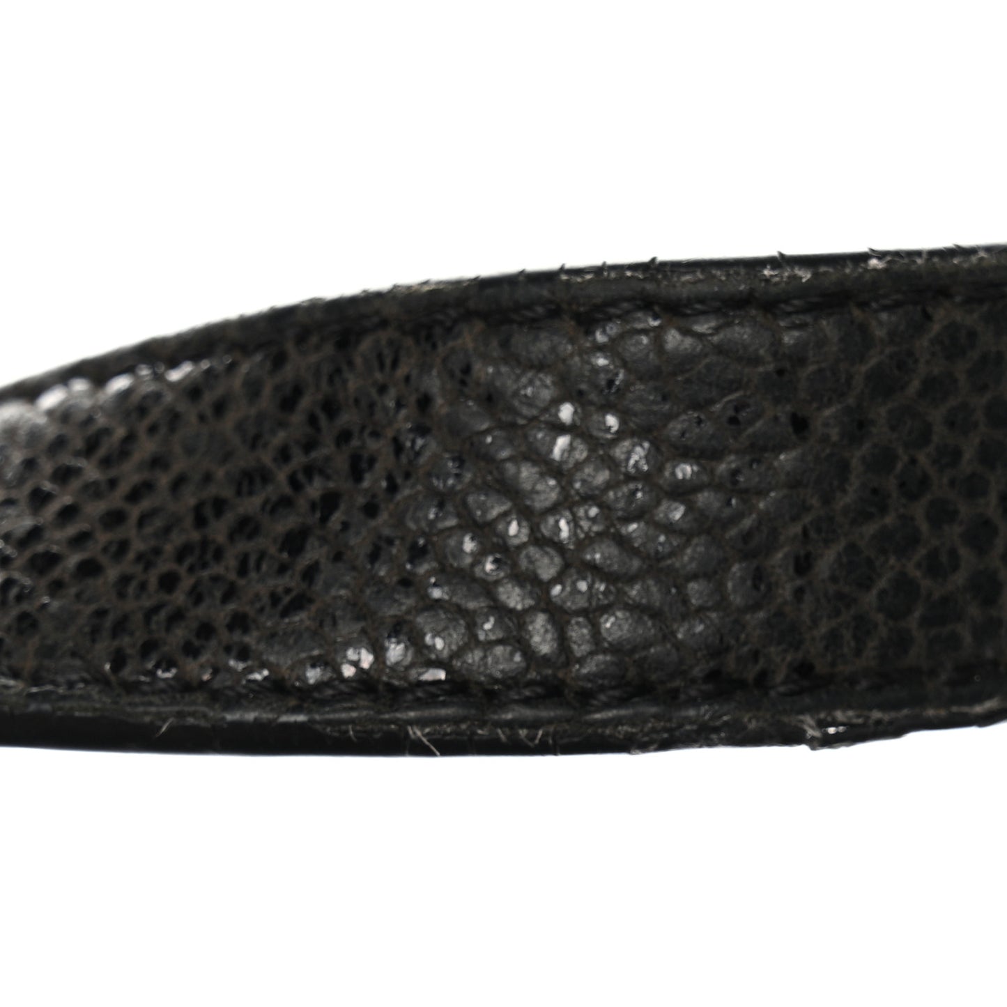 Crumpled Grained Calfskin Quilted CC Crave Tote Black