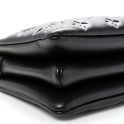 Louis Vuitton Lambskin Embossed Monogram Coussin BB Black 9 of 10