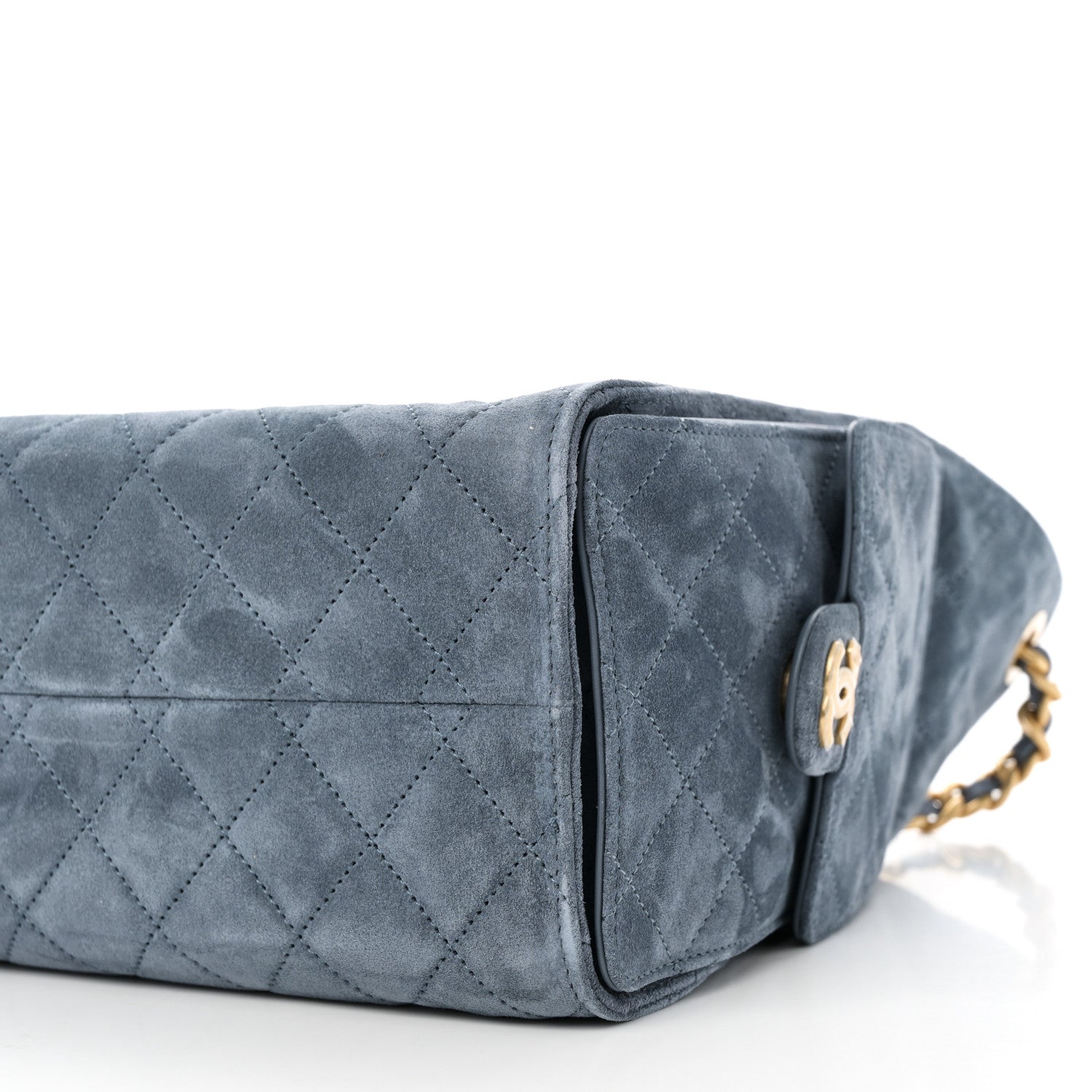 Chanel Suede Quilted Small Chanel 25 Handbag Blue 10 of 11