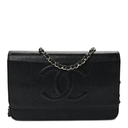 Chanel Caviar Timeless CC Wallet On Chain WOC Black 1 of 12