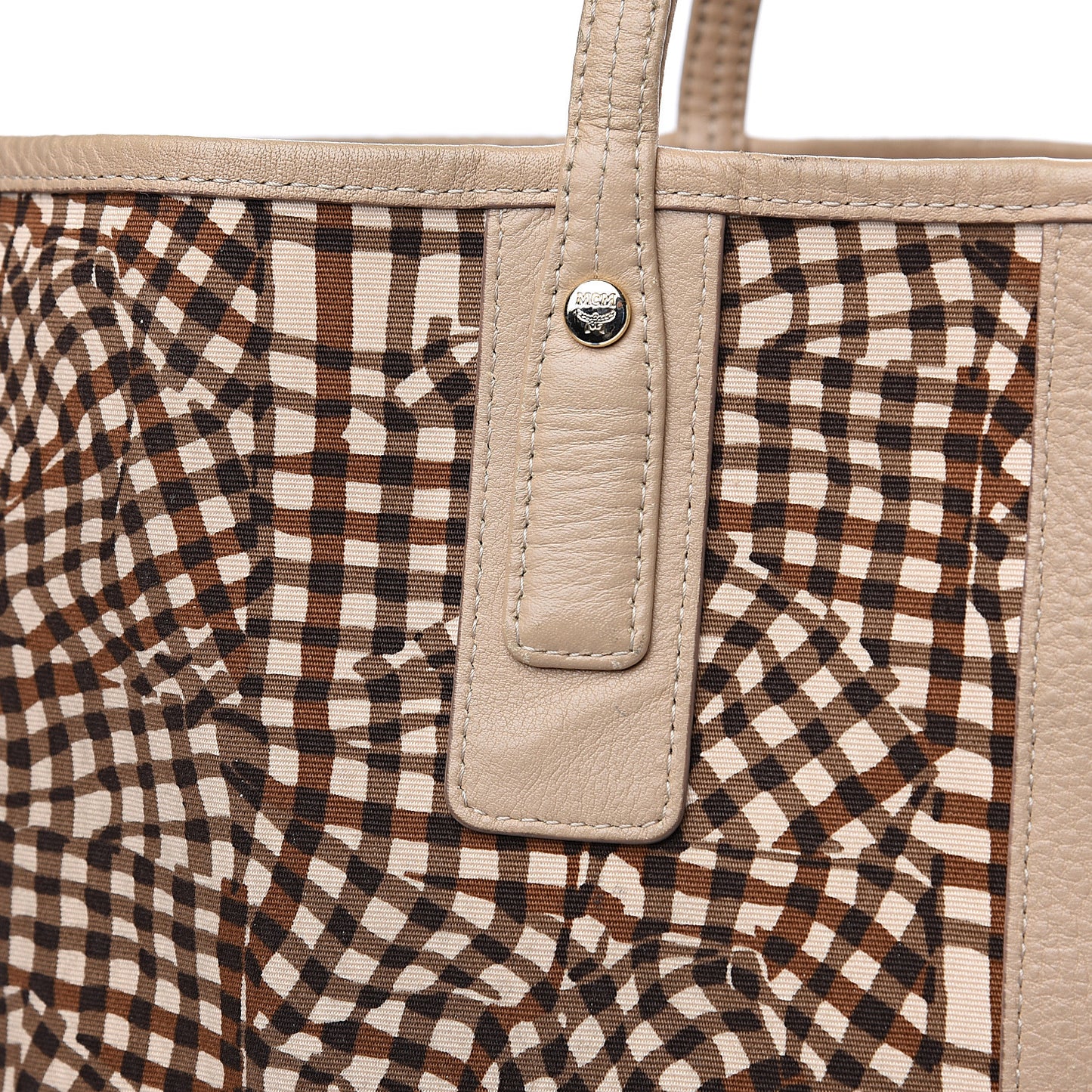 Visetos Medium Liz Reversible Shopper Tote Beige
