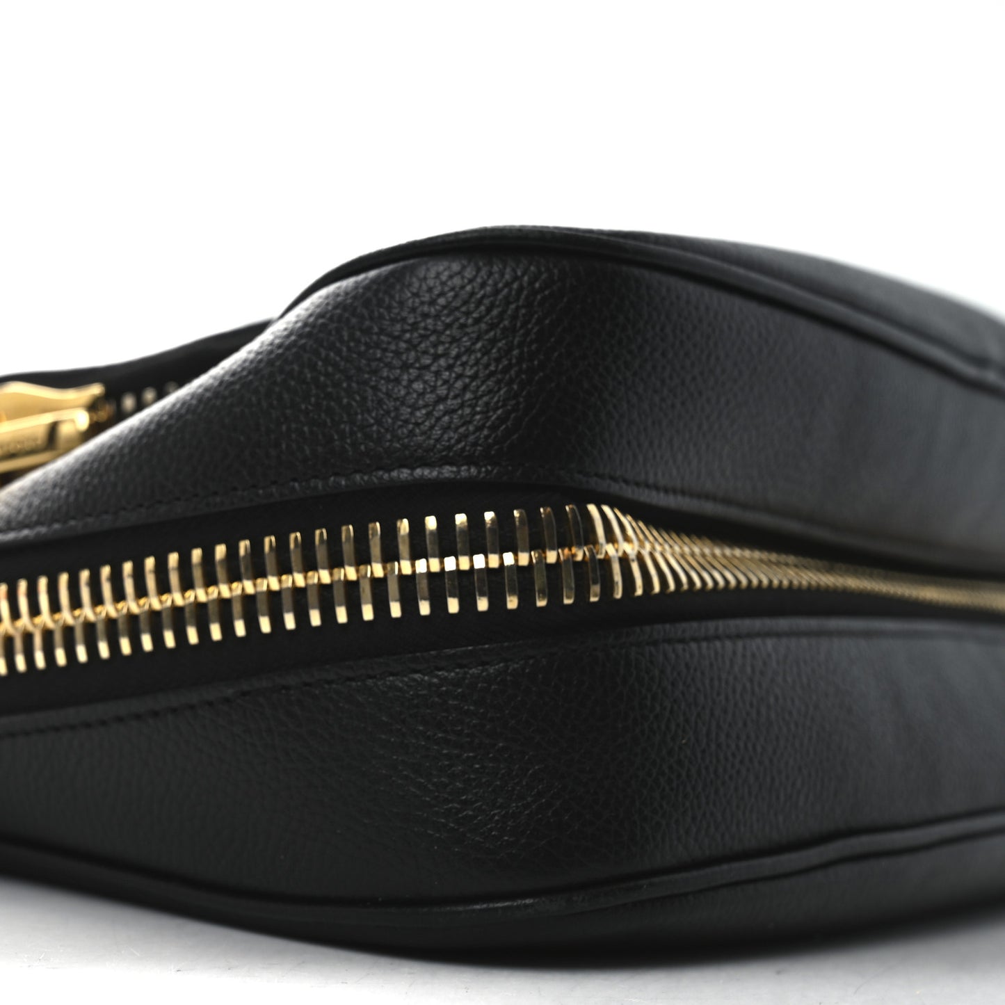 Grained Calfskin Medium Jennifer Crossbody Bag Black