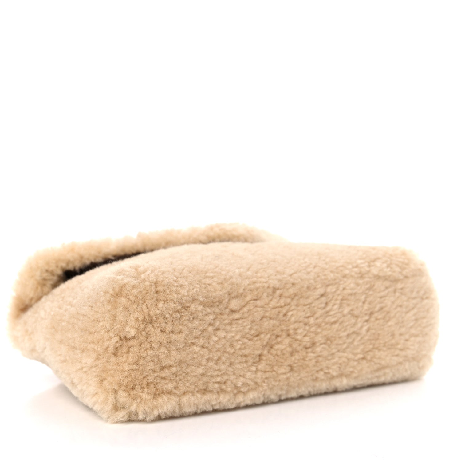 Saint Laurent Shearling Quilted Monogram Loulou Puffer Pouch Clutch Natural Beige Brick 5 of 9