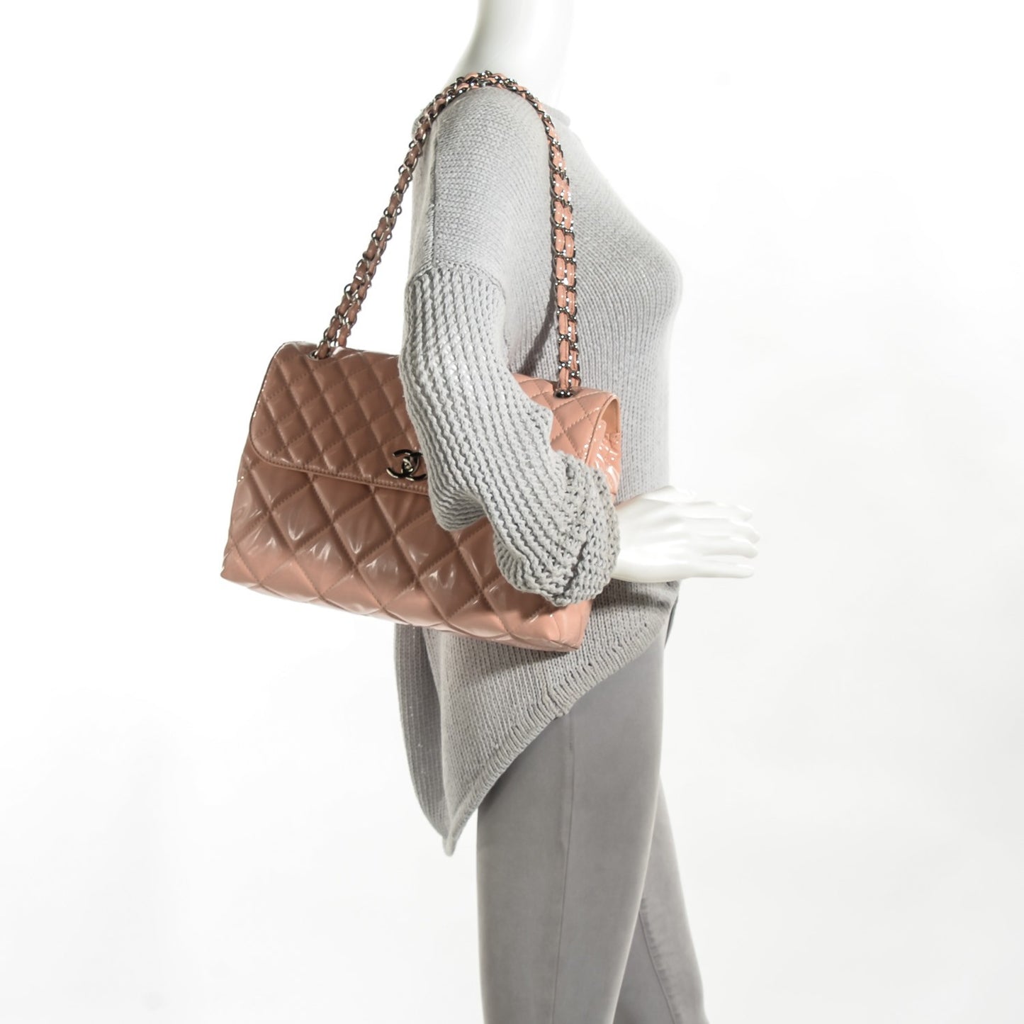 Vinyl Quilted In The Business Flap Bag Pink