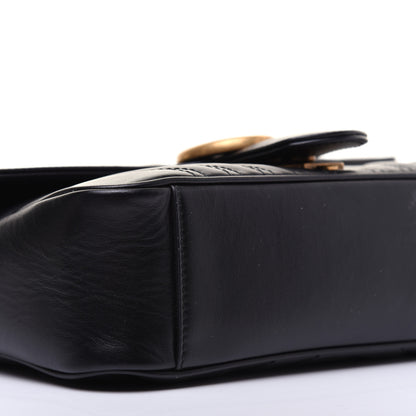 Gucci Calfskin Matelasse Small GG Marmont Shoulder Bag Black 6 of 19