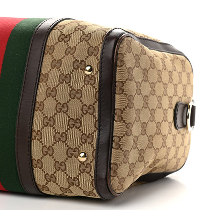 Gucci Monogram Vintage Web Medium Boston Dark Brown 8 of 14