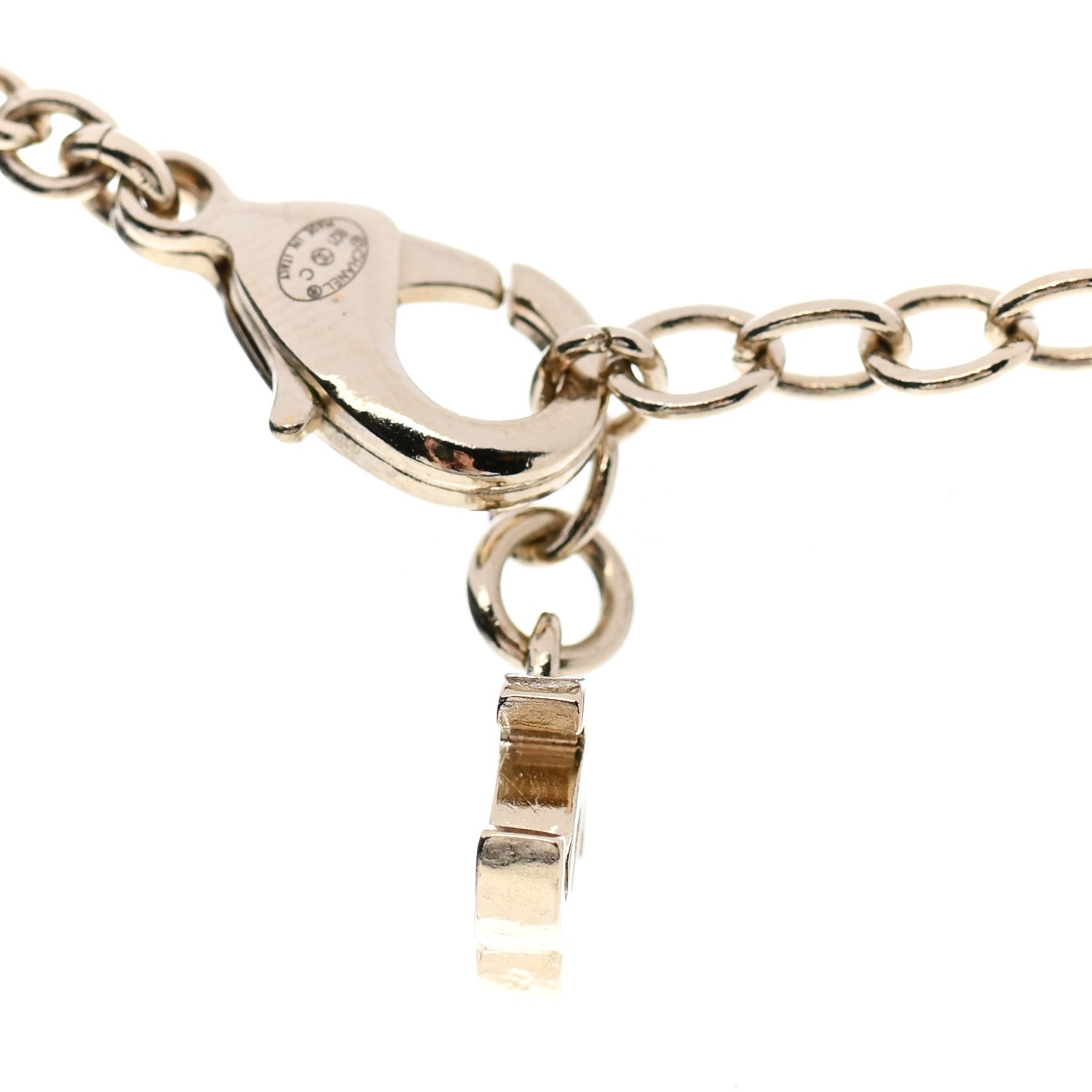Chanel Crystal Pearl Nefertiti CC Pendant Necklace Gold 5 of 5