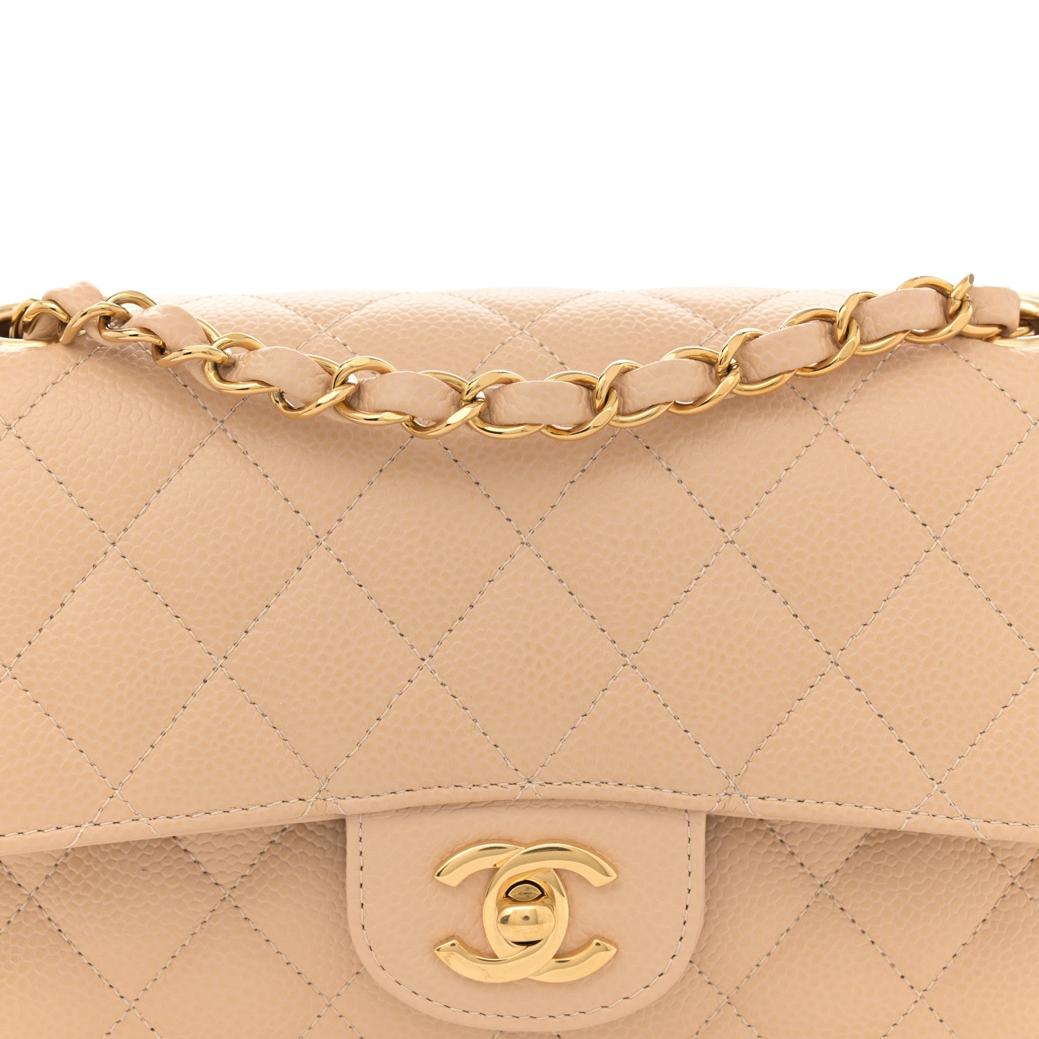 Chanel Caviar Quilted Small Double Flap Beige 8 of 12