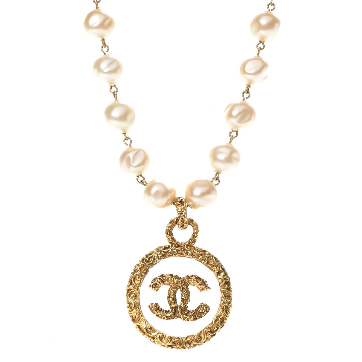 CC Pearl Necklace Gold