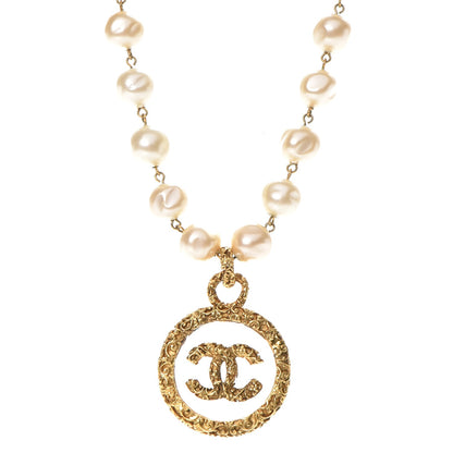 Chanel CC Pearl Necklace Gold 1 of 6