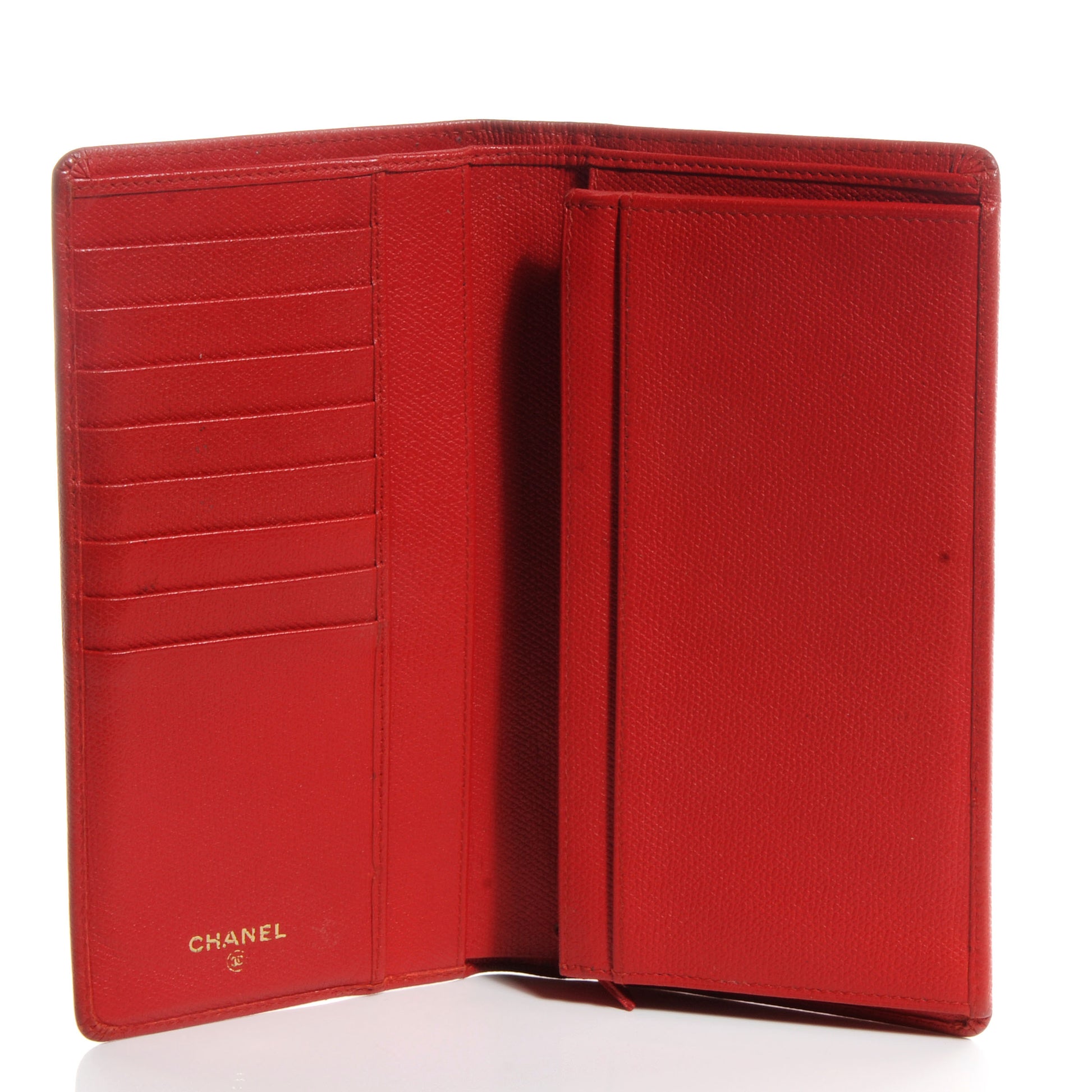 Chanel Calfskin Yen Wallet Red 5 of 9