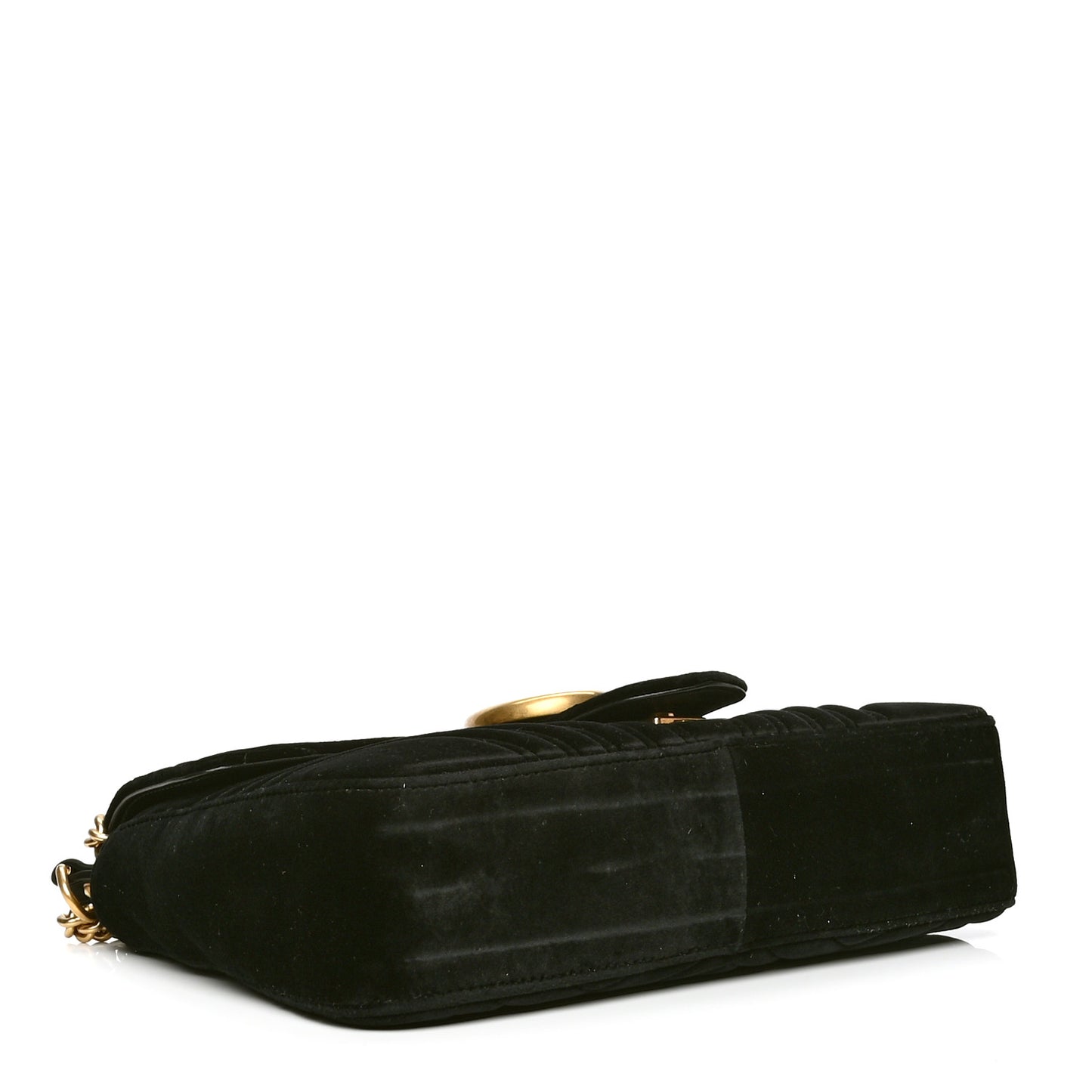 Velvet Matelasse Medium GG Marmont Shoulder Bag Black