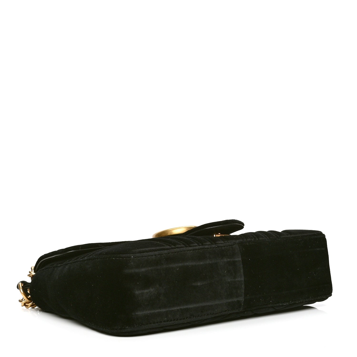 Gucci Velvet Matelasse Medium GG Marmont Shoulder Bag Black 3 of 5