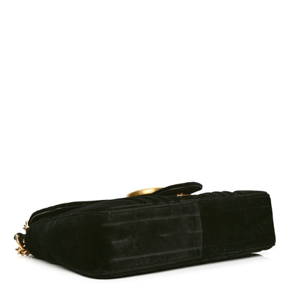 Gucci Velvet Matelasse Medium GG Marmont Shoulder Bag Black 3 of 5