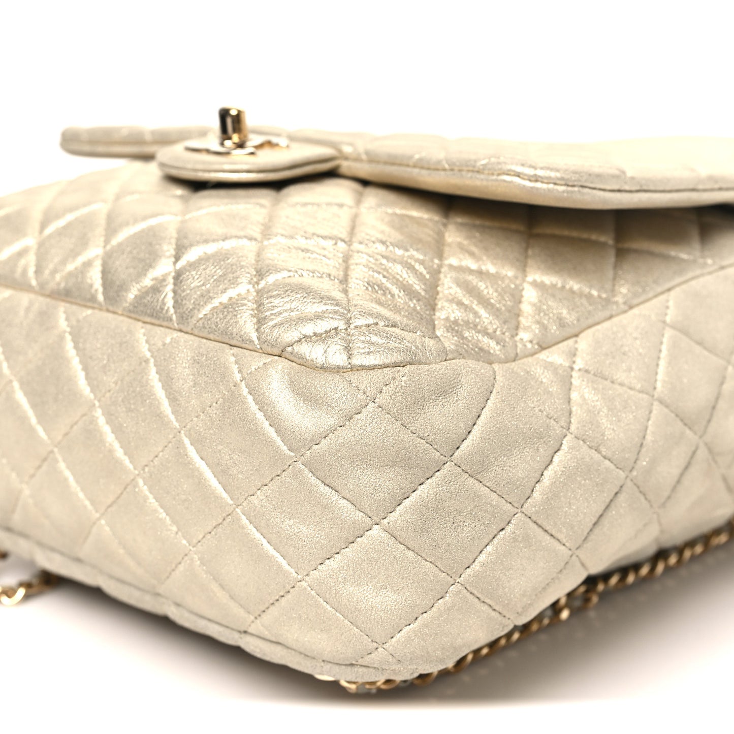 Metallic Lambskin Quilted Small In Seoul Backpack Light Gold