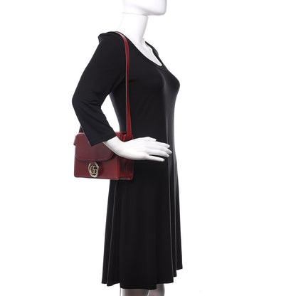 Gucci Textured Calfskin Small Torchon GG Ring Shoulder Bag New Cherry Red 2 of 10