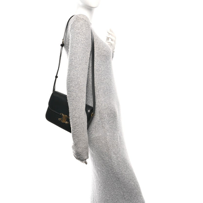 Celine Shiny Calfskin Medium Triomphe Black 2 of 11