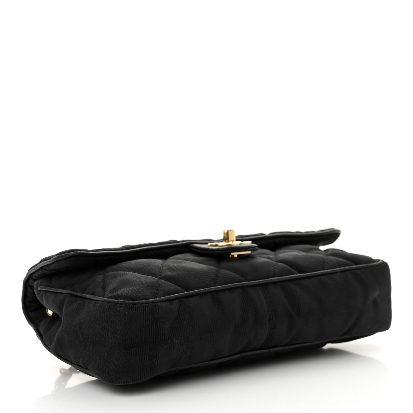 Nylon Quilted Travel Flap Black