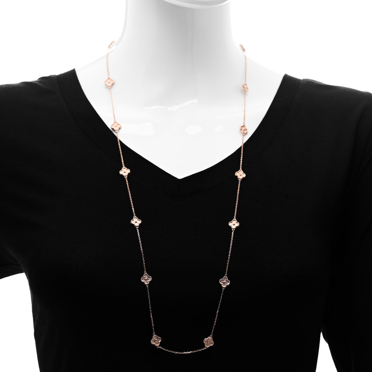 18K Rose Gold 16 Motifs Sweet Alhambra Necklace