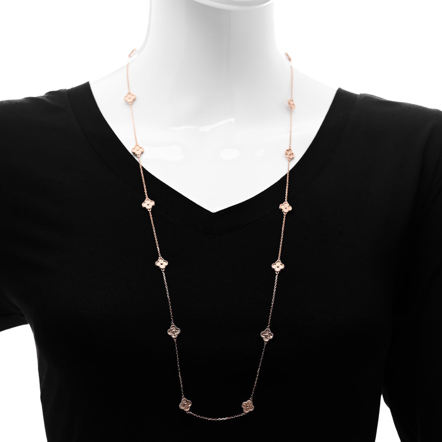 Van Cleef & Arpels 18K Rose Gold 16 Motifs Sweet Alhambra Necklace 2 of 6