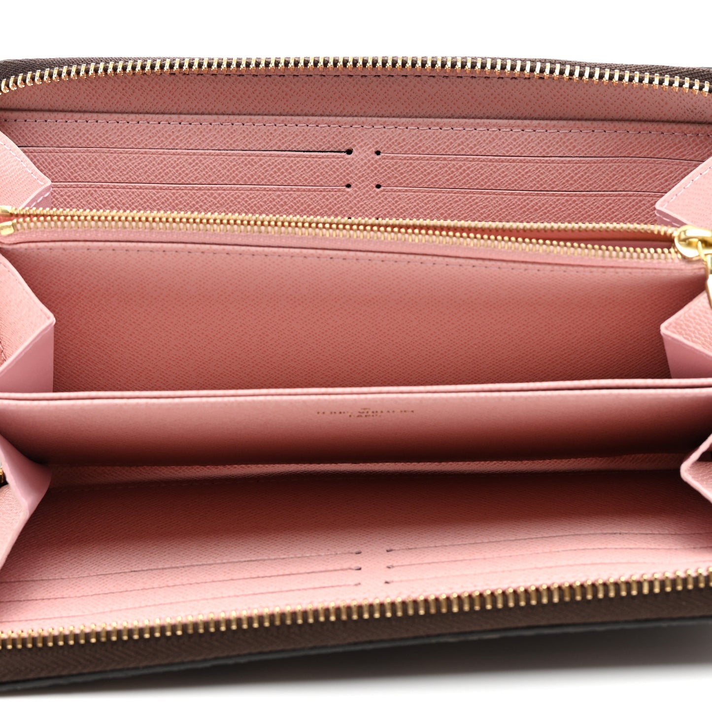 Damier Ebene Zippy Wallet Rose Ballerine