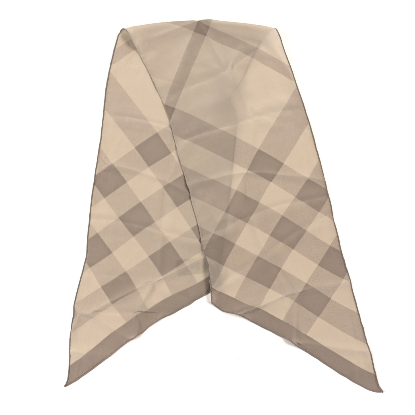 Silk Giant Check Scarf Pale Trench