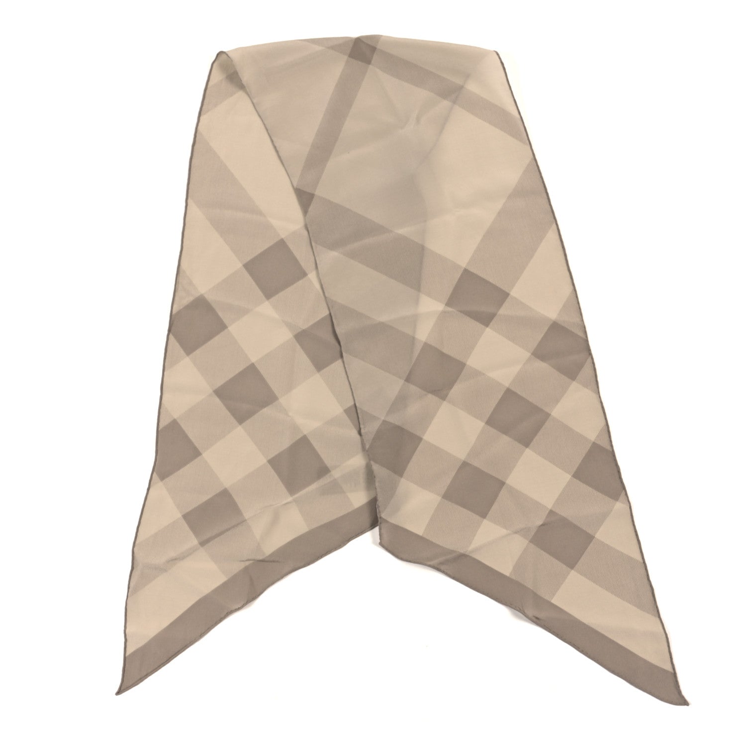 Burberry Silk Giant Check Scarf Pale Trench 2 of 5