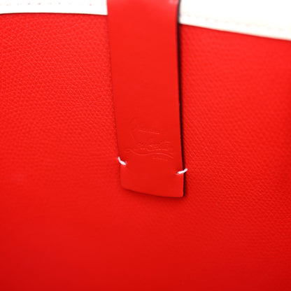 Christian Louboutin Calfskin Loubinthesky Perforated Cabata Tote White 7 of 12