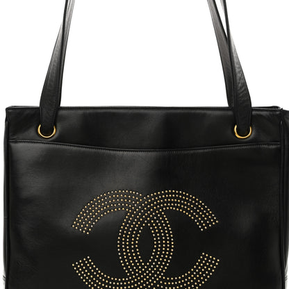 Chanel Lambskin Studded CC Tote Black 9 of 12