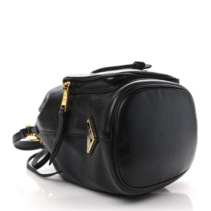 Prada Glace Calfskin Embossed Secchiello Bucket Bag Black 4 of 11
