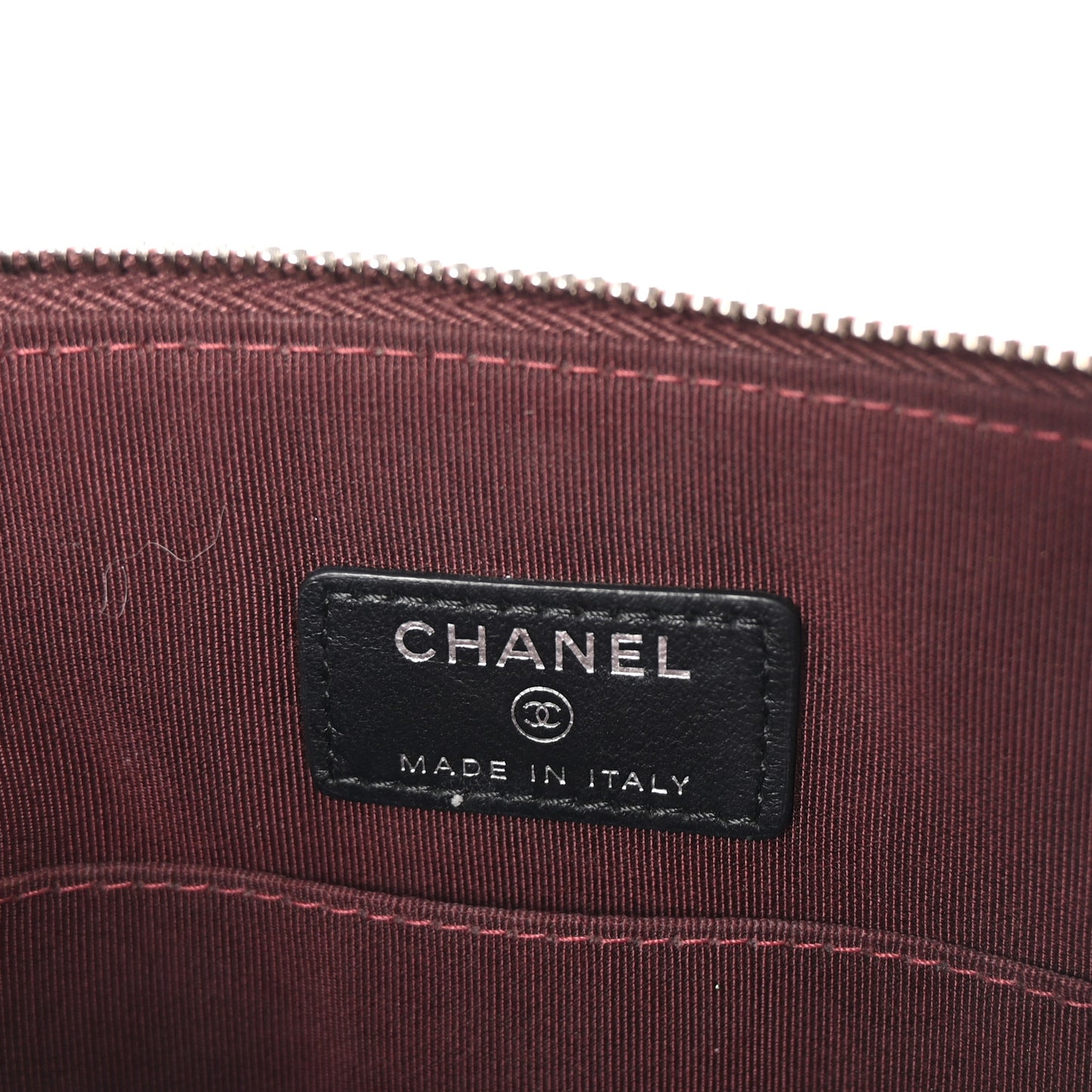 Lambskin Quilted Medium Flap Cosmetic Case Black