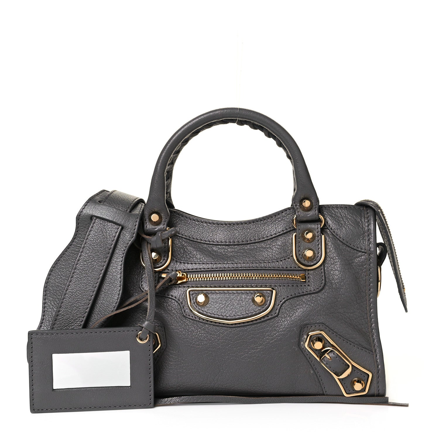 Balenciaga Chevre Gold Metallic Edge Hardware Mini City Gris Acier 1 of 9