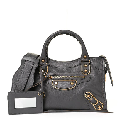 Balenciaga Chevre Gold Metallic Edge Hardware Mini City Gris Acier 1 of 9