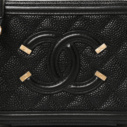 Chanel Caviar Quilted CC Filigree Vanity Clutch With Chain Black 8 of 10