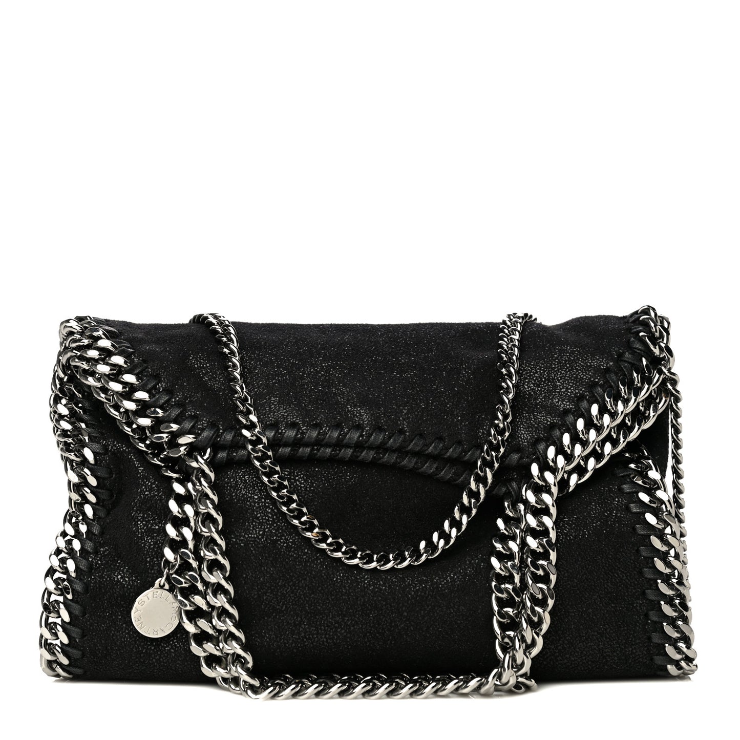 Shaggy Deer Mini Falabella Fold Over Tote Black