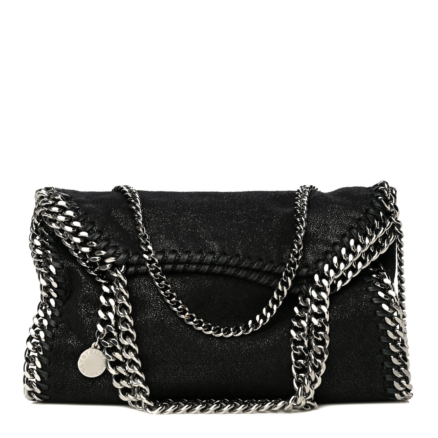 Stella McCartney Shaggy Deer Mini Falabella Fold Over Tote Black 1 of 11