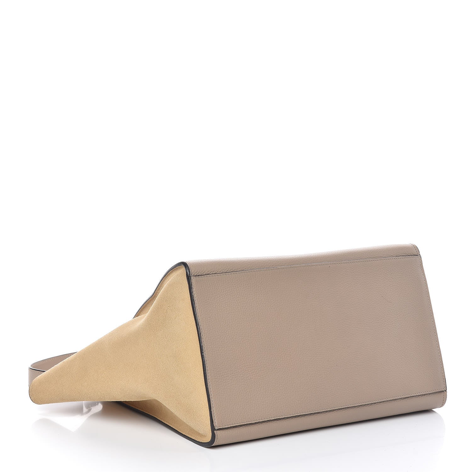 Celine Drummed Calfskin Suede Medium Trapeze Dune 5 of 10