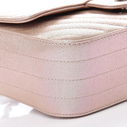 Chanel Iridescent Caviar Chevron Quilted Mini Rectangular Flap Light Gold 8 of 11