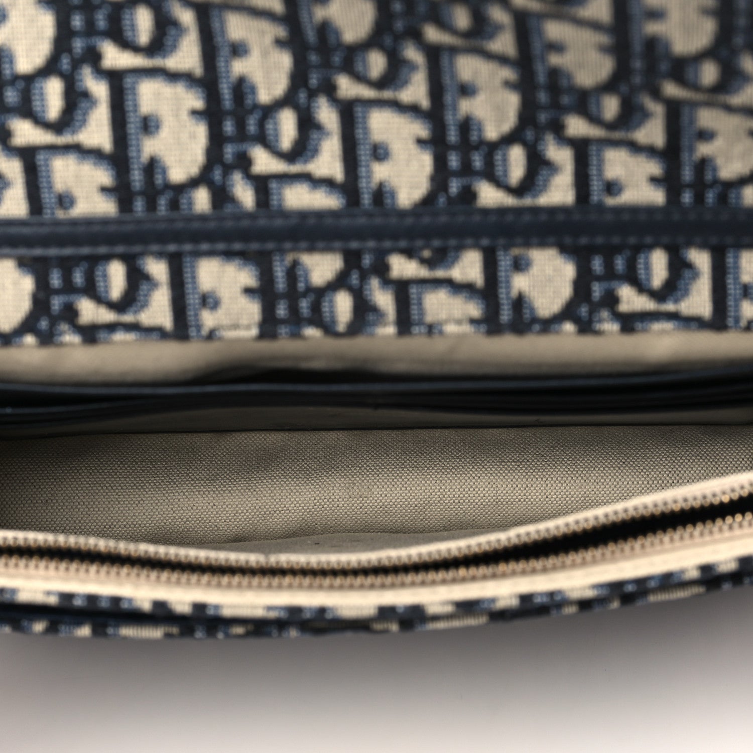 Christian Dior Oblique Saddle Chain Pouch Blue 5 of 7