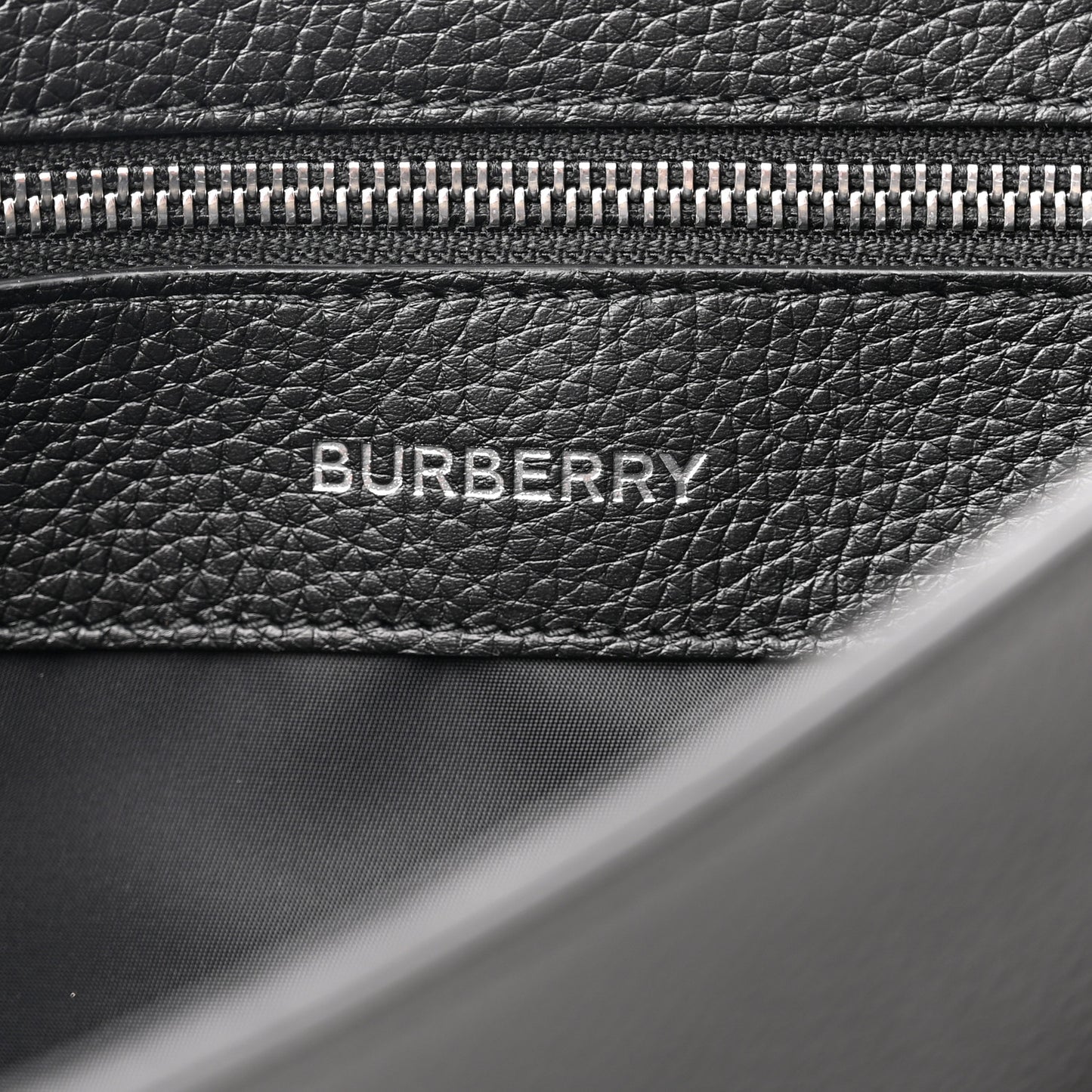 Grainy Calfskin Embossed Bruno Messenger Black