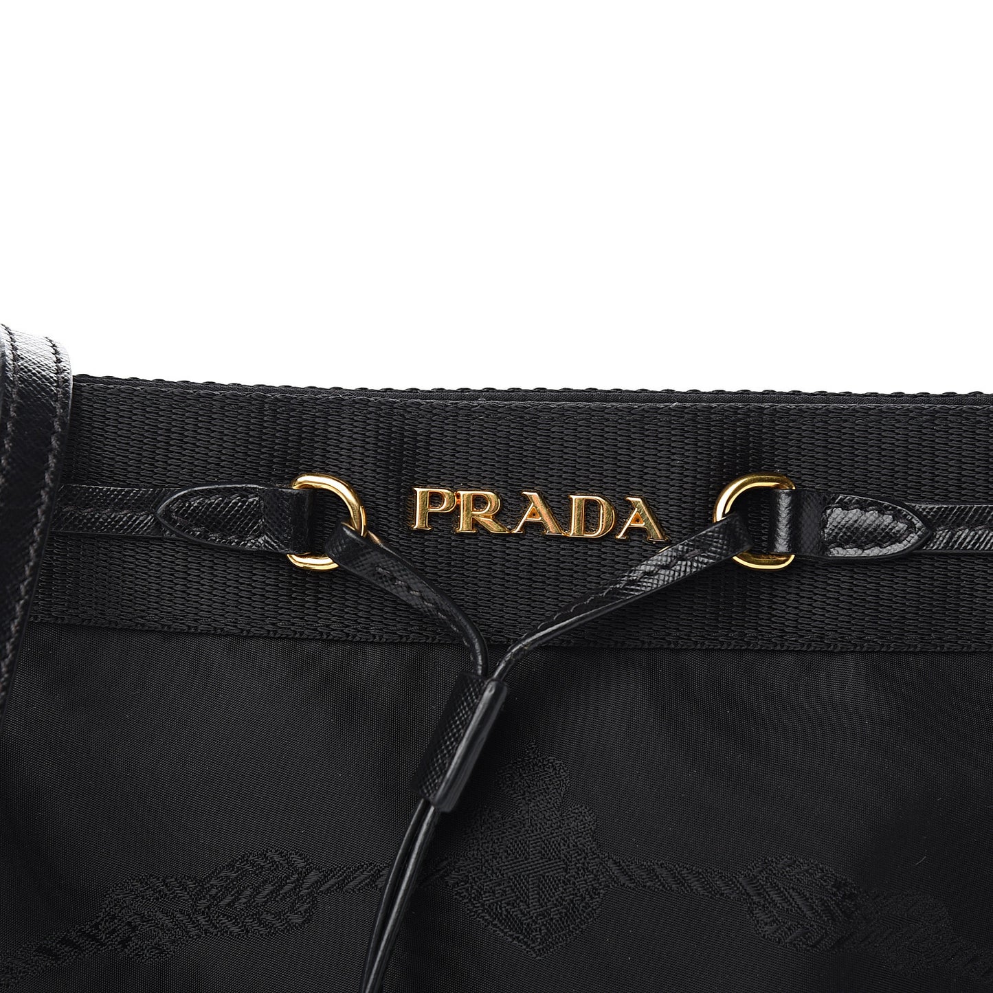 Tessuto Nylon Saffiano Logo Crossbody Bag Black