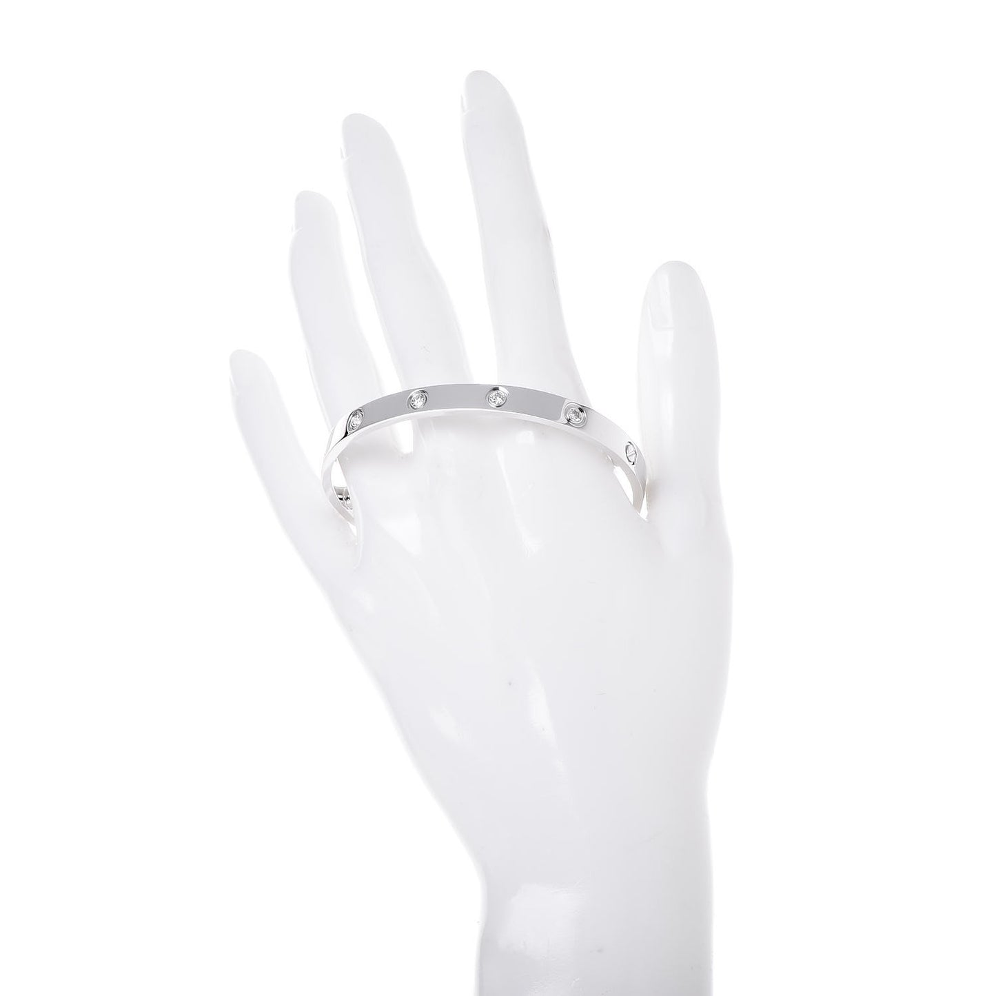 18K White Gold 10 Diamond LOVE Bracelet 18