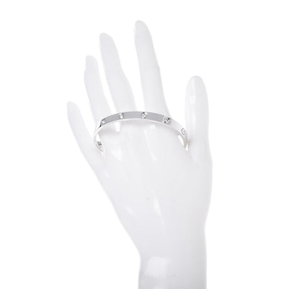 Cartier 18K White Gold 10 Diamond LOVE Bracelet 18 2 of 10