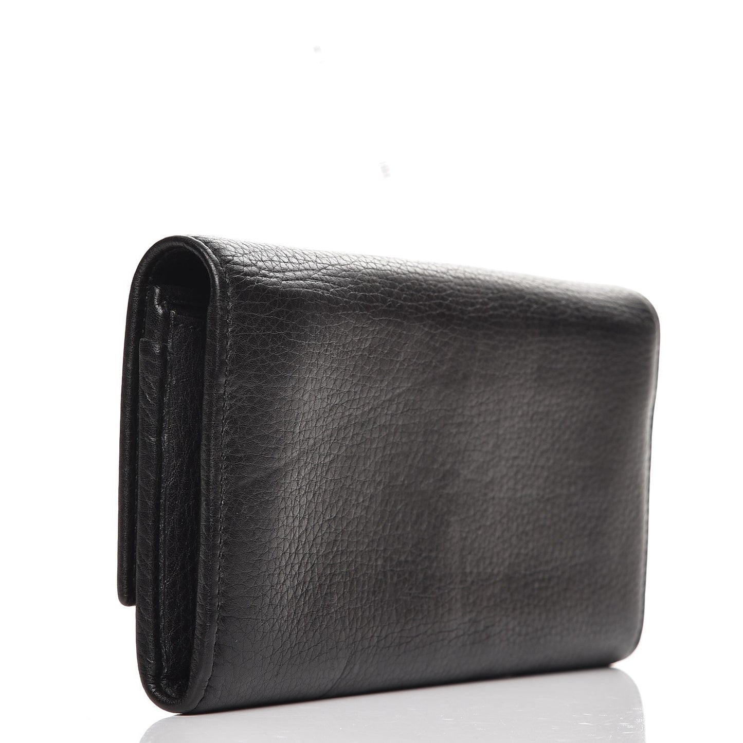 Pebbled Calfskin Large Soho Continental Wallet Black