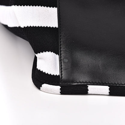 Proenza Schouler Knit Stripes Extra Large Tote Black Ecru 10 of 12