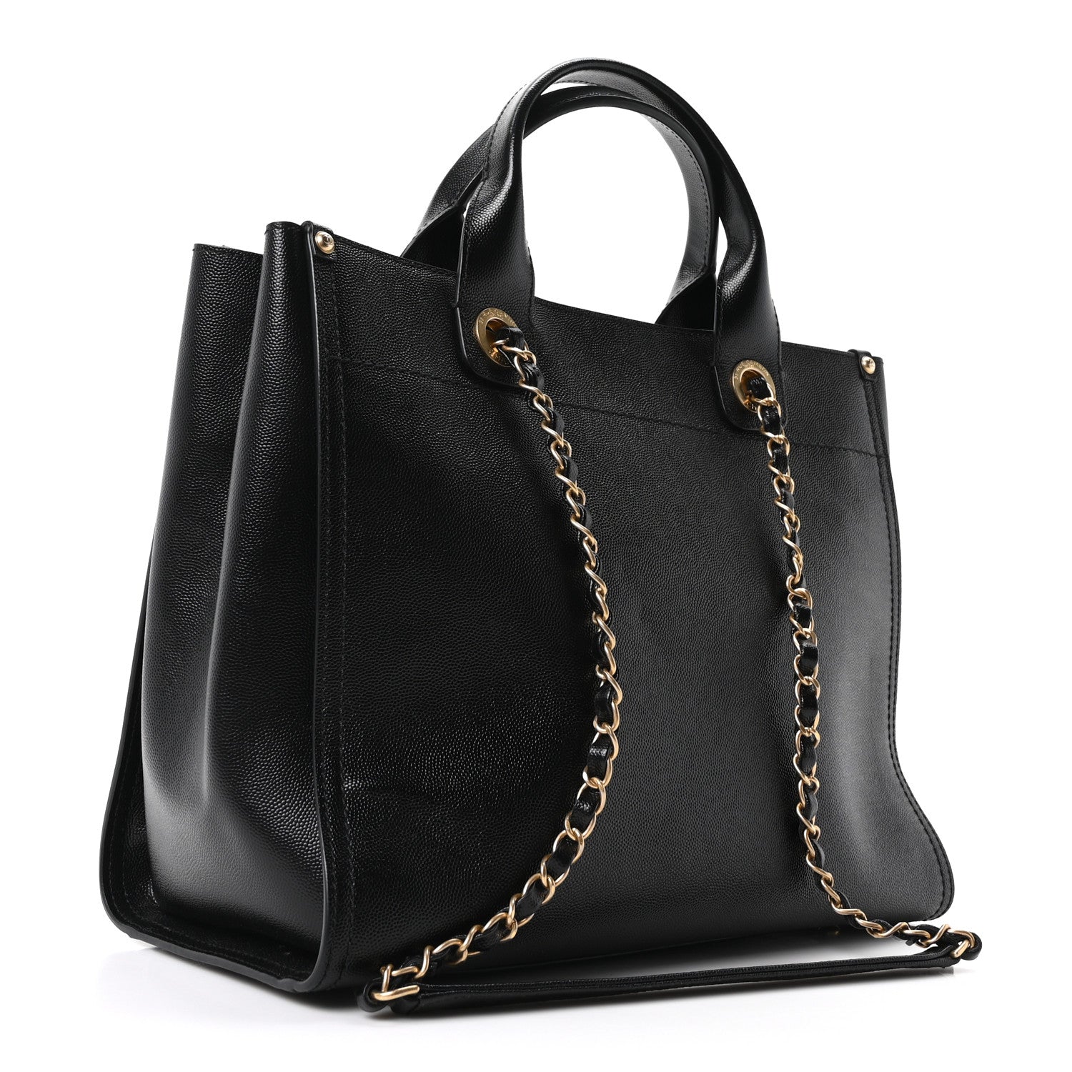 Chanel Caviar Small Studded Deauville Tote Black 3 of 10