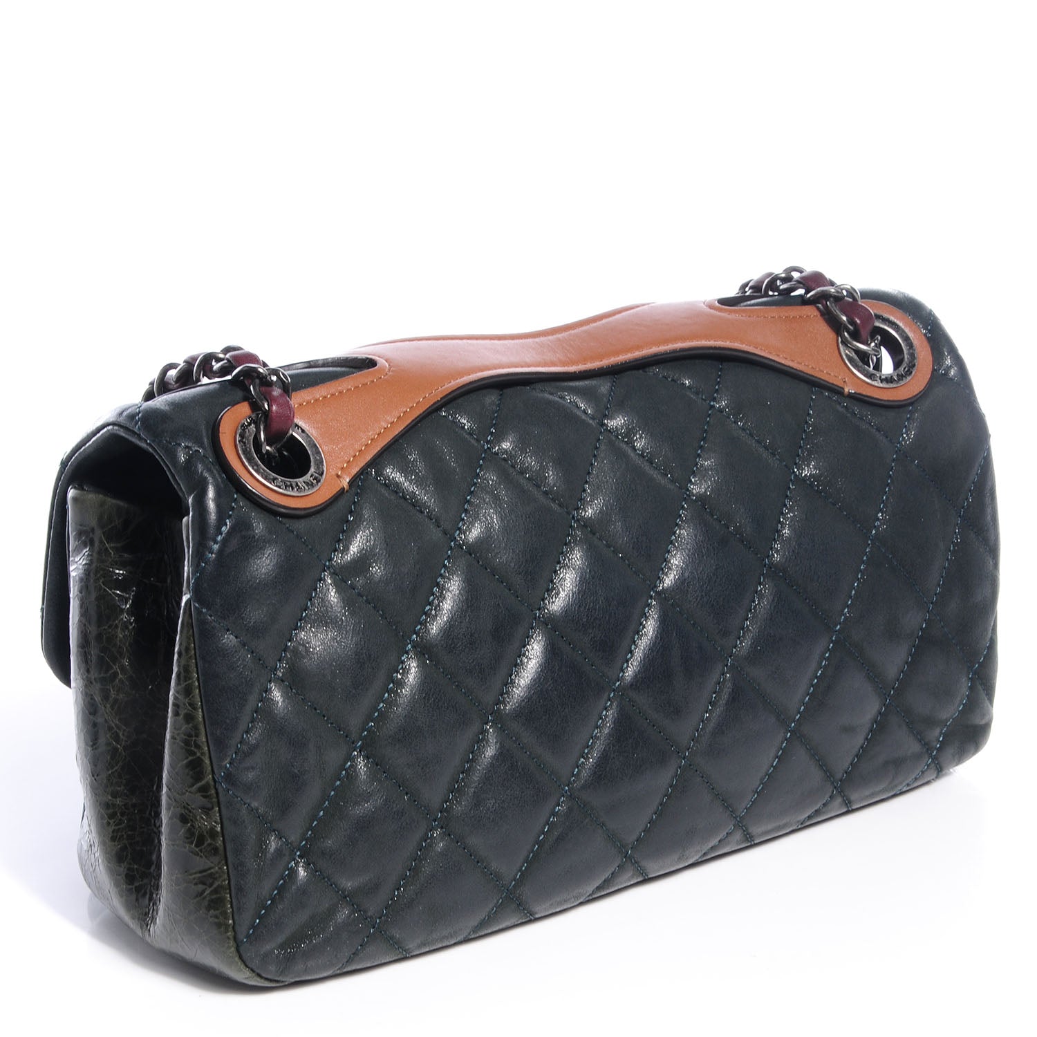 Chanel Iridescent Calfskin In The Mix Medium Flap Dark Green 3 of 10