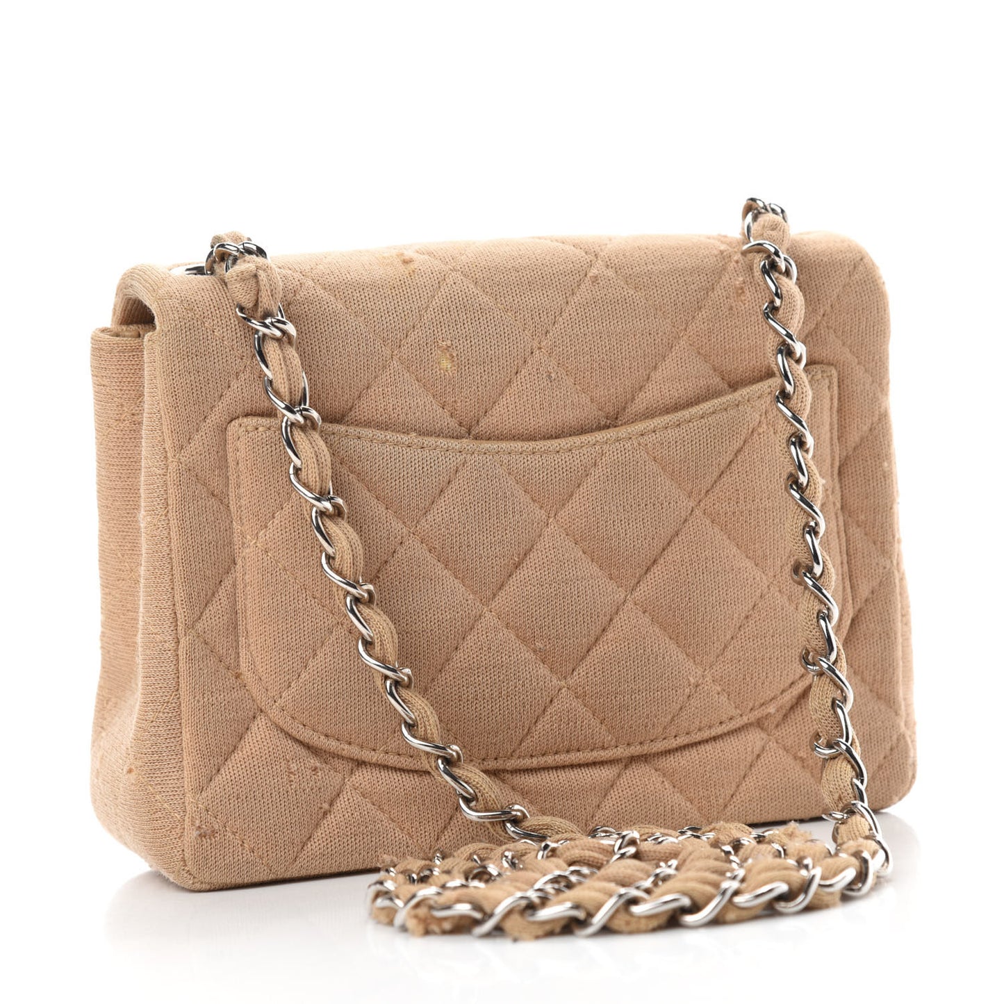Jersey Quilted Mini Square Flap Beige