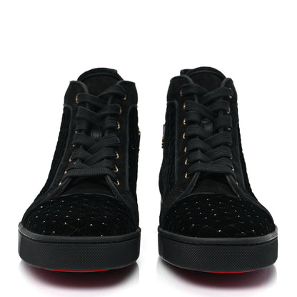 Christian Louboutin Crystal Veau Velours Womens Louis Orlato Flat Sneakers 39.5 Black 2 of 7