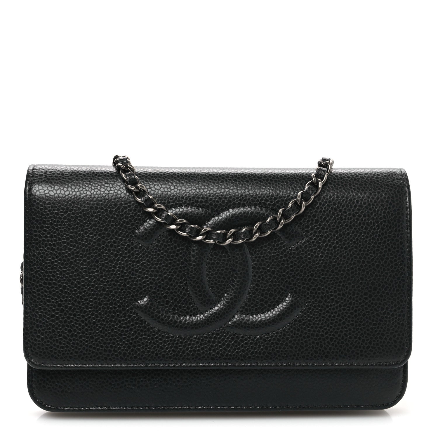 Chanel Caviar Timeless CC Wallet on Chain WOC Navy Blue 1 of 11